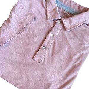 Free Fly Polo Shirt Men's Medium‎ Heathered Pink Short Sleeve Athletic Casual